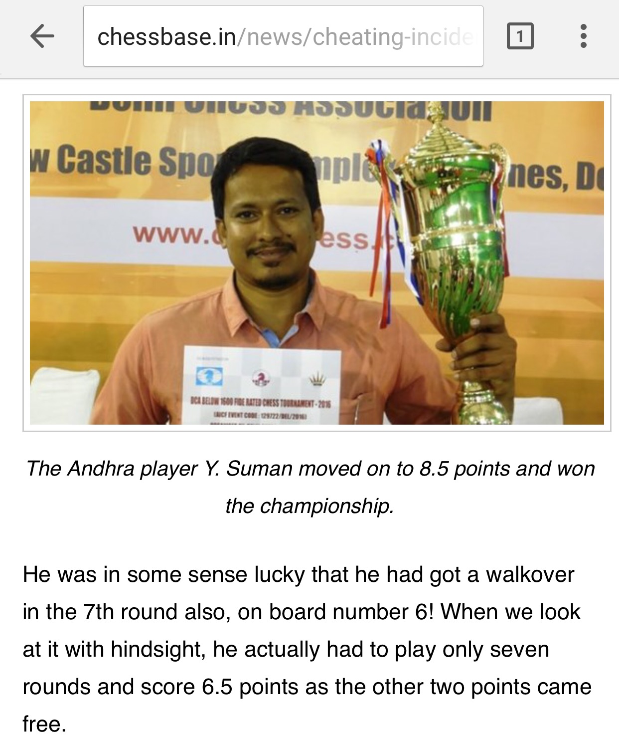 1st Pune Open Below 2000 FIDE Rating Chess Championship